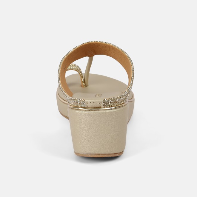 Mochi Women Gold Ethnic Slip Ons (SKU: 35-902427-15-37)