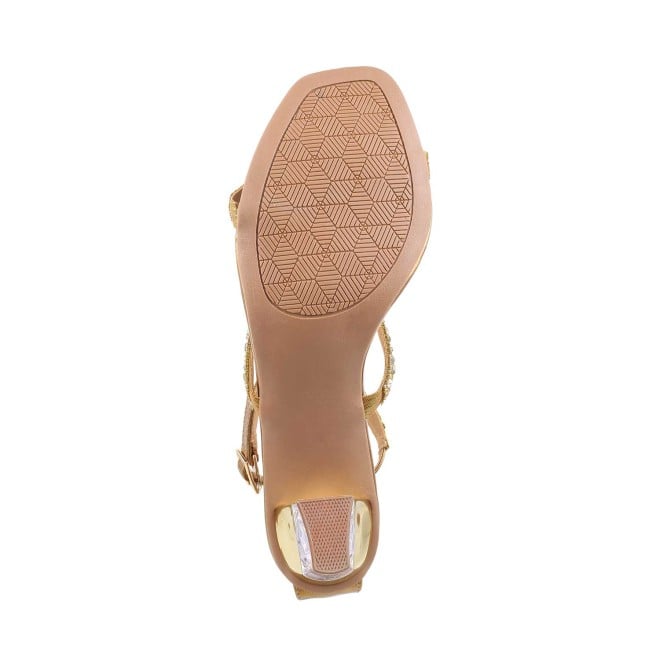 Mochi Women Antique-Gold Party Sandals (SKU: 35-928-28-36)