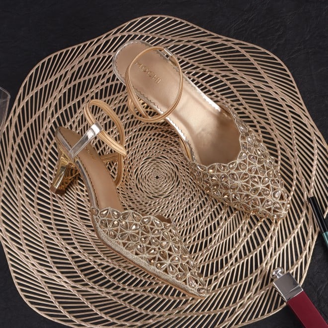 Mochi Women Gold Wedding Sandals