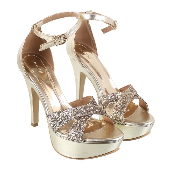 Mochi Women Gold Party Sandals