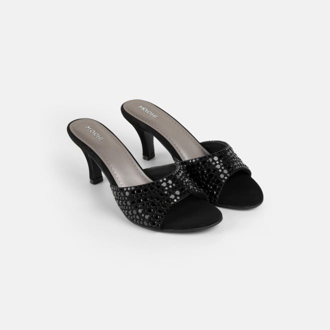 Mochi Women Black Party Slip Ons (SKU: 35-981-11-36)