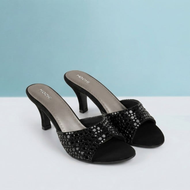 Mochi Women Black Party Slip Ons (SKU: 35-981-11-36)