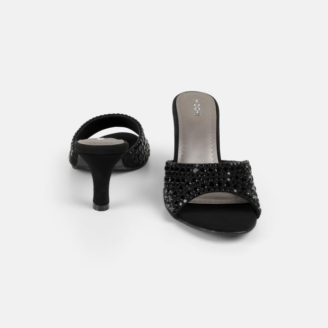 Mochi Women Black Party Slip Ons (SKU: 35-981-11-36)