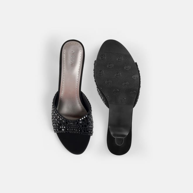 Mochi Women Black Party Slip Ons (SKU: 35-981-11-36)
