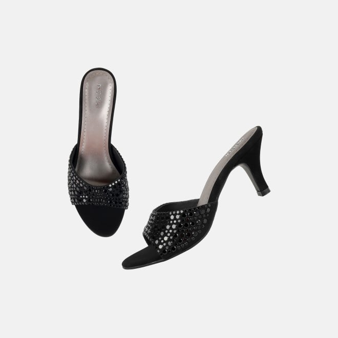 Mochi Women Black Party Slip Ons (SKU: 35-981-11-36)