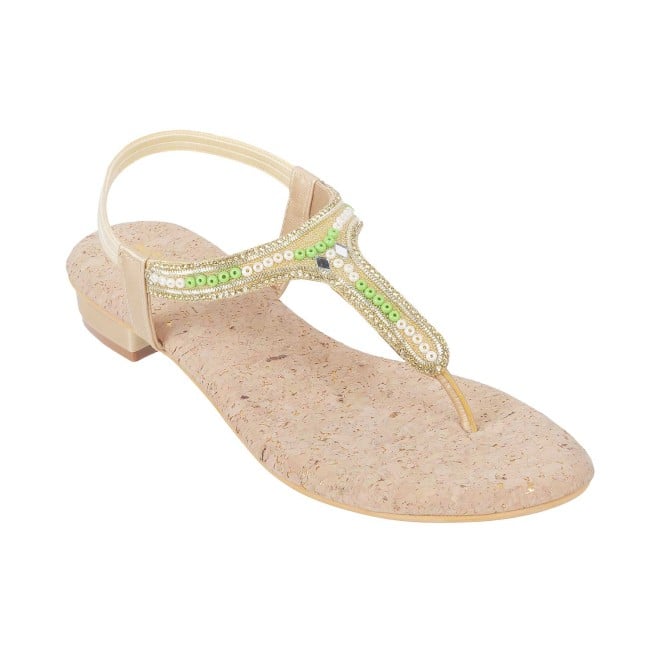 Mochi Women Gold Casual Sandals (SKU: 35-993-15-36)