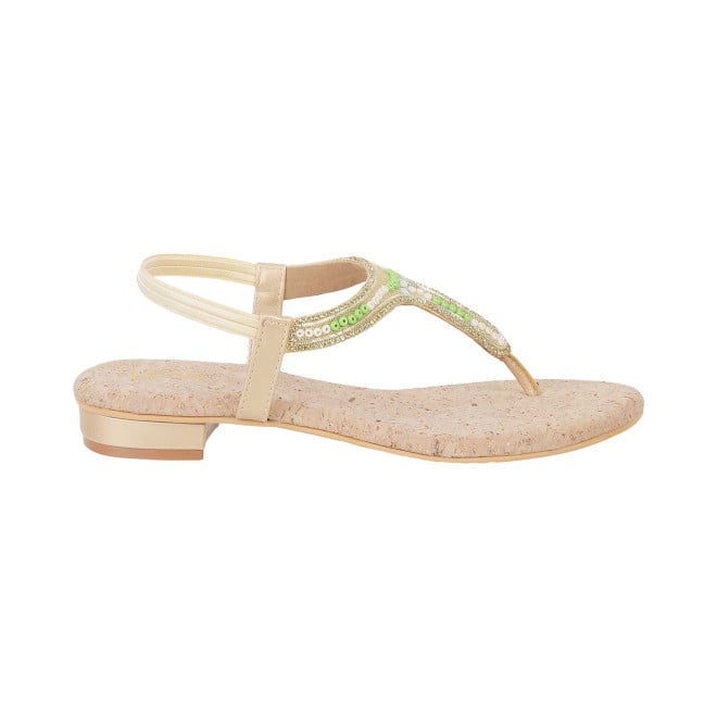 Mochi Women Gold Casual Sandals (SKU: 35-993-15-36)