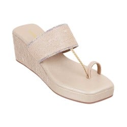 Women Gold Casual Slip Ons