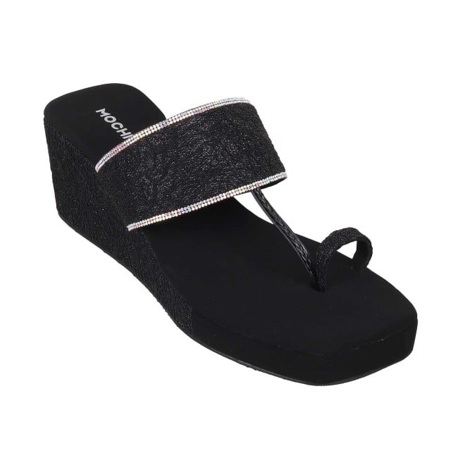 Mochi Women Black Casual Slip Ons (SKU: 35-994-11-36)