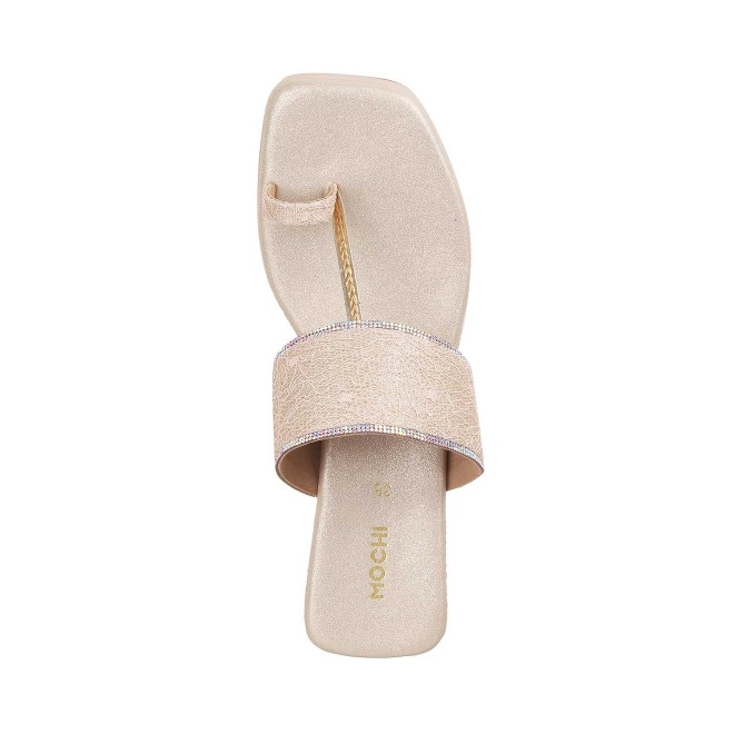 Mochi Women Gold Casual Slip Ons (SKU: 35-994-15-36)