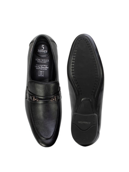 Von Wellx Men Black Formal Moccasin (SKU: 356-670030-11-40)