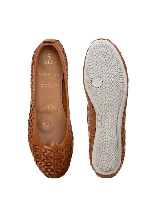 Von Wellx Women Tan Casual Ballerinas (SKU: 357-20030-23-40)