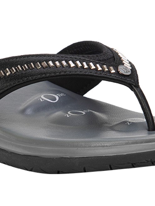 Von Wellx Women Black Casual Slippers (SKU: 357-300010-11-36)