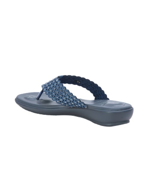 Von Wellx Women Blue Casual Slippers (SKU: 357-320040-45-36)