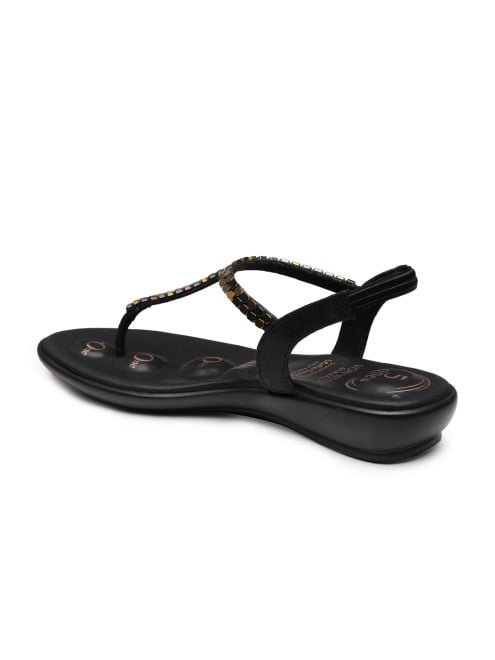 Von Wellx Women Black Casual Sandals (SKU: 357-320090-11-36)