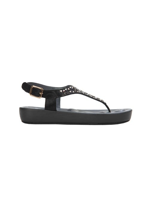 Von Wellx Women Black Casual Sandals (SKU: 357-350010-11-36)