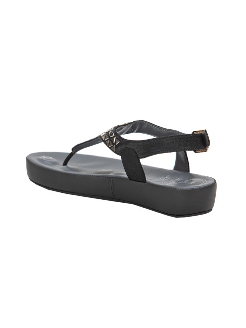 Von Wellx Women Black Casual Sandals (SKU: 357-350010-11-36)