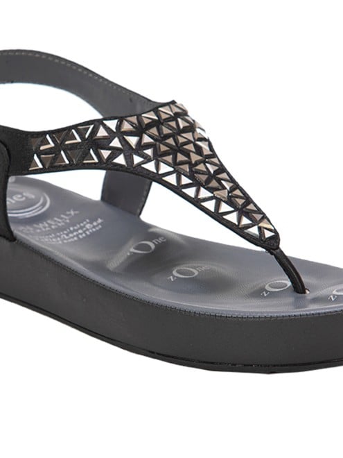 Von Wellx Women Black Casual Sandals (SKU: 357-350010-11-36)