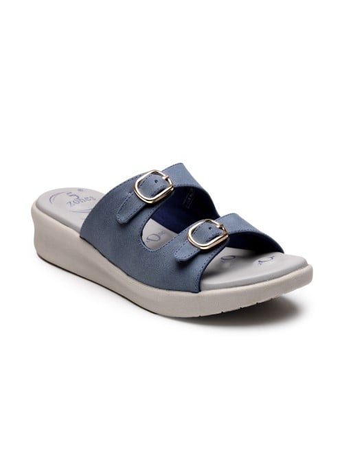 Von Wellx Women Blue Casual Slip Ons (SKU: 357-420060-45-36)