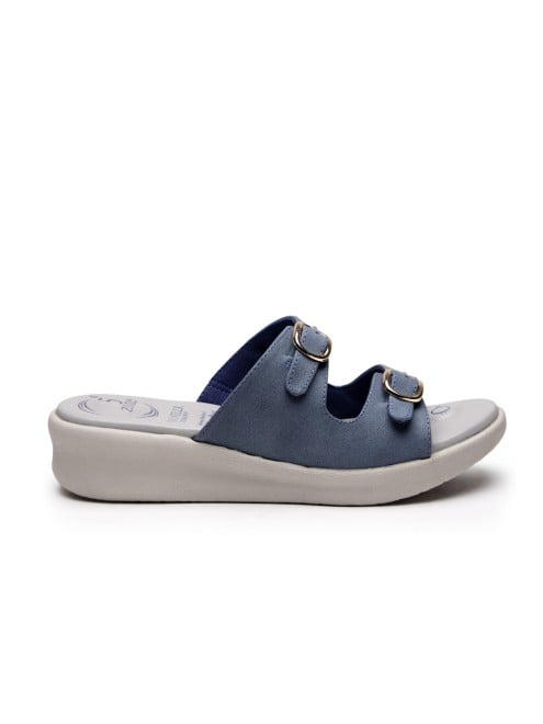 Von Wellx Women Blue Casual Slip Ons (SKU: 357-420060-45-36)