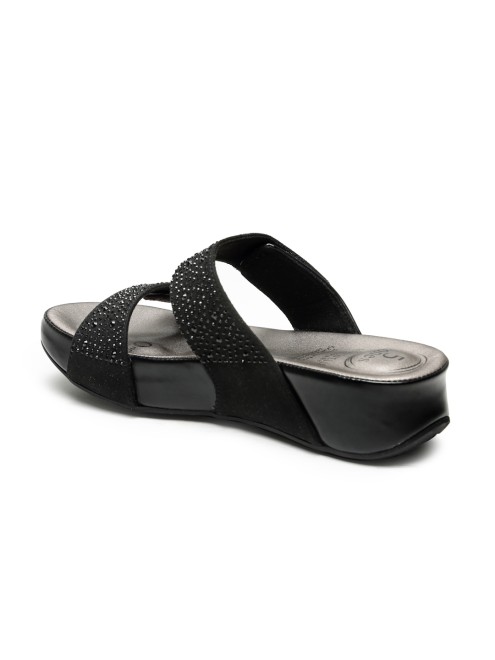 Von Wellx Women Black Casual Slip Ons (SKU: 357-470020-11-36)