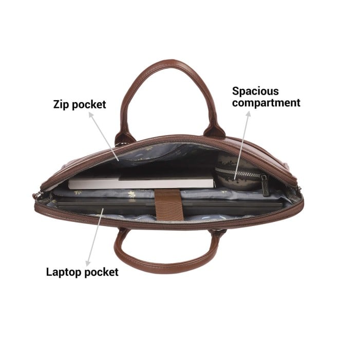 Mochi Unisex Brown Formal Laptop Bags (SKU: 37-48-12-10)