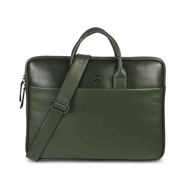 Mochi Unisex  Green Formal Laptop Bags (SKU: 37-48-21-10)