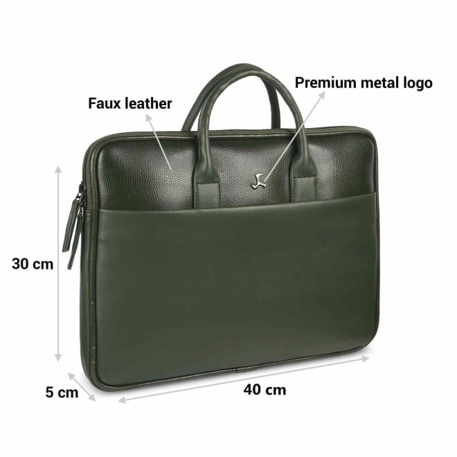 Mochi Unisex  Green Formal Laptop Bags (SKU: 37-48-21-10)