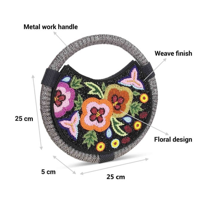 Mochi Women Black Ethnic-Wedding Clutches (SKU: 38-102-11-10)