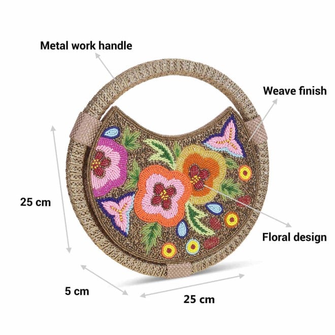Mochi Women Antique Gold Ethnic-Wedding Clutches (SKU: 38-102-28-10)