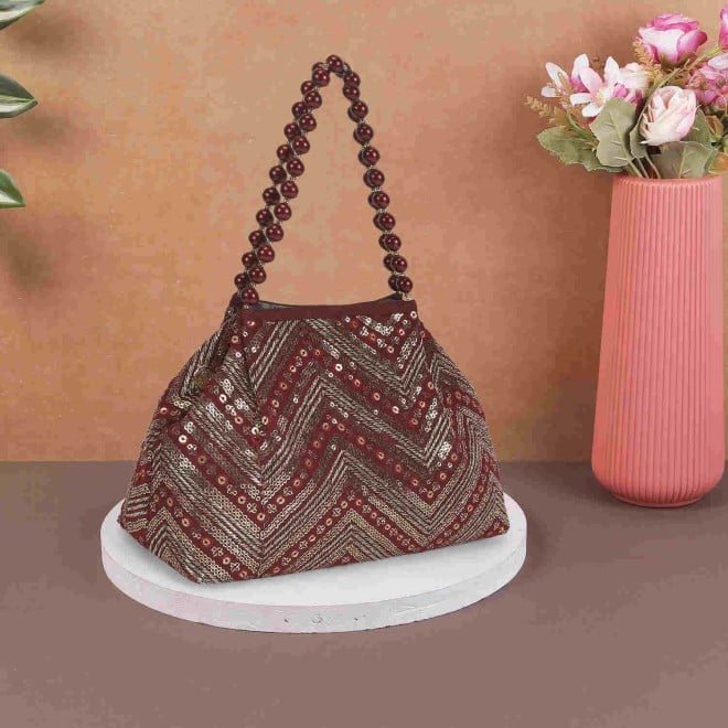 Mochi Women Maroon Ethnic-Wedding Handbags