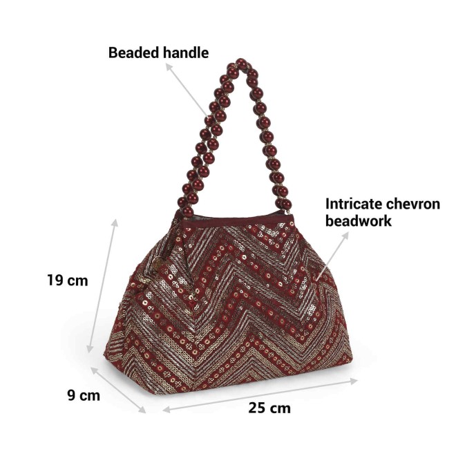 Mochi Women Maroon Ethnic-Wedding Handbags (SKU: 38-113-44-10)