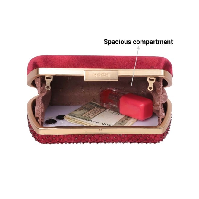 Mochi Women Maroon Party-Fashion Clutches (SKU: 38-115-44-10)