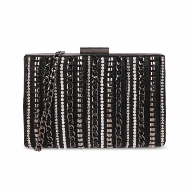 Mochi Women Gun-Metal Ethnic-Wedding Clutches (SKU: 38-118-29-10)