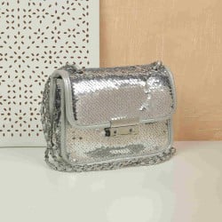 Women Silver Ethnic-Wedding Sling Bag