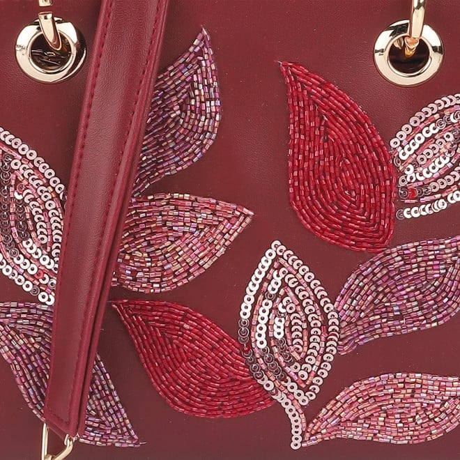 Mochi Women Maroon Satchel Bag (SKU: 38-129-44-10)