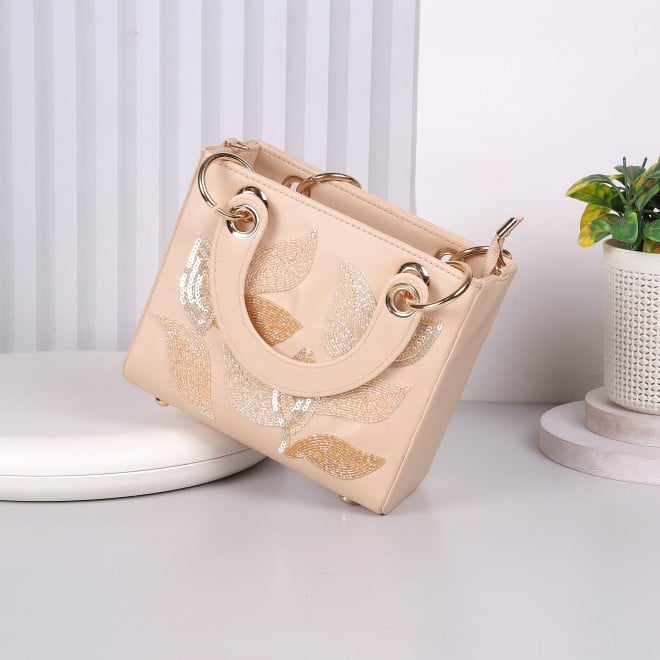 Mochi Women Beige Hand Bags Satchel Bags