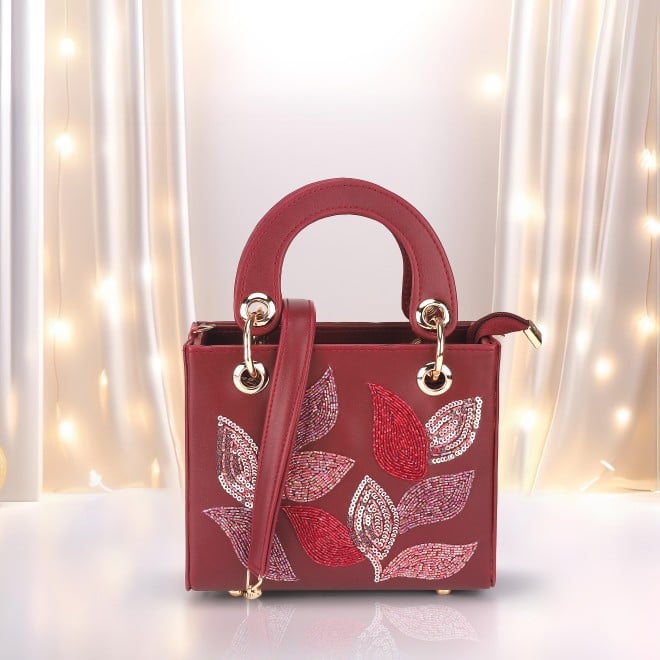 Mochi Women Maroon Satchel Bag (SKU: 38-129-44-10)