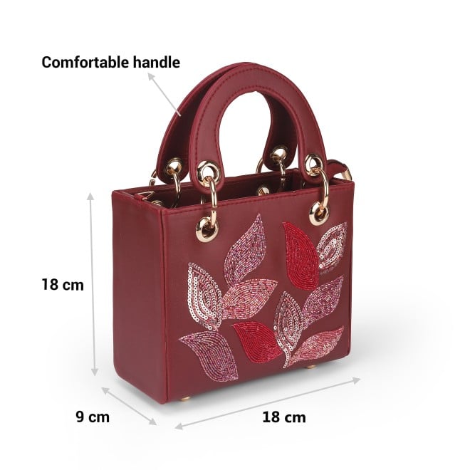 Mochi Women Maroon Satchel Bag (SKU: 38-129-44-10)