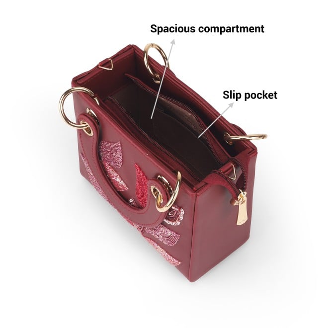 Mochi Women Maroon Satchel Bag (SKU: 38-129-44-10)