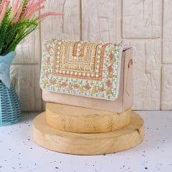 Women Beige Ethnic-Wedding Clutches