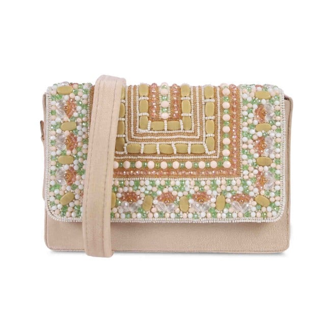 Mochi Women Beige Ethnic-Wedding Clutches (SKU: 38-133-20-10)