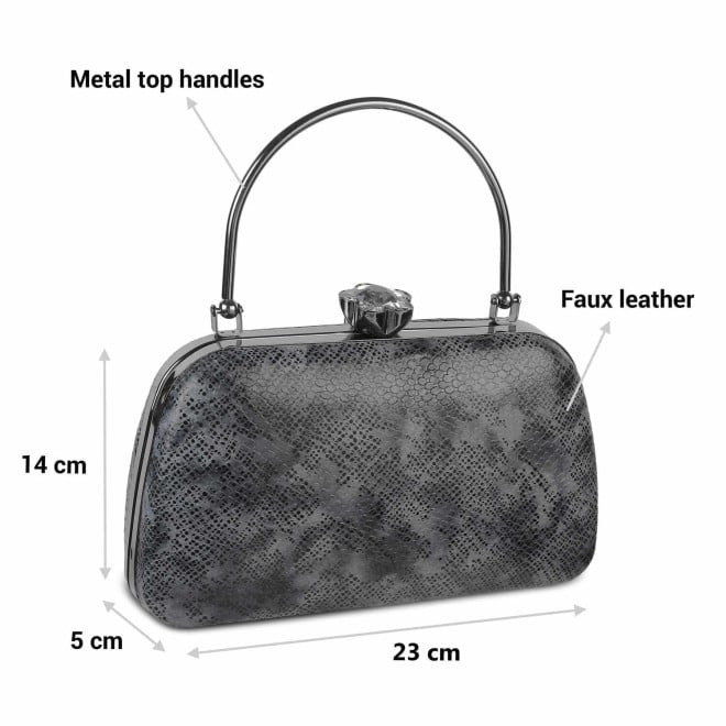 Mochi Women Grey Party-Fashion Clutches (SKU: 38-138-14-10)