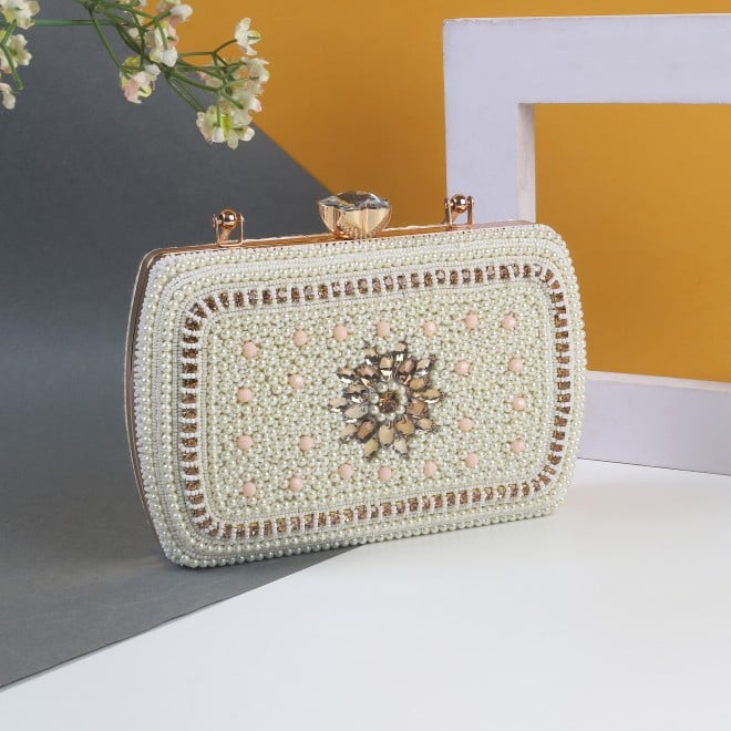 Mochi Women Off-White Hand Bags Evening Bag