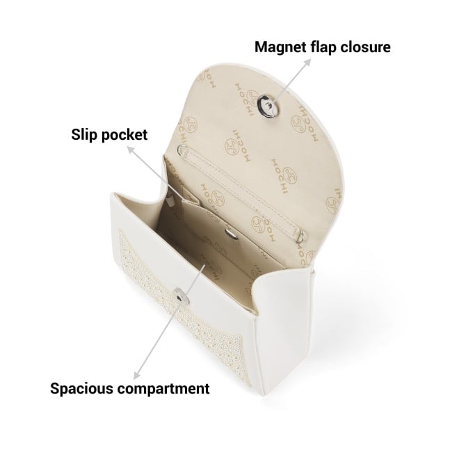 Mochi Women White Hand Bags Evening Bag (SKU: 38-174-16-10)
