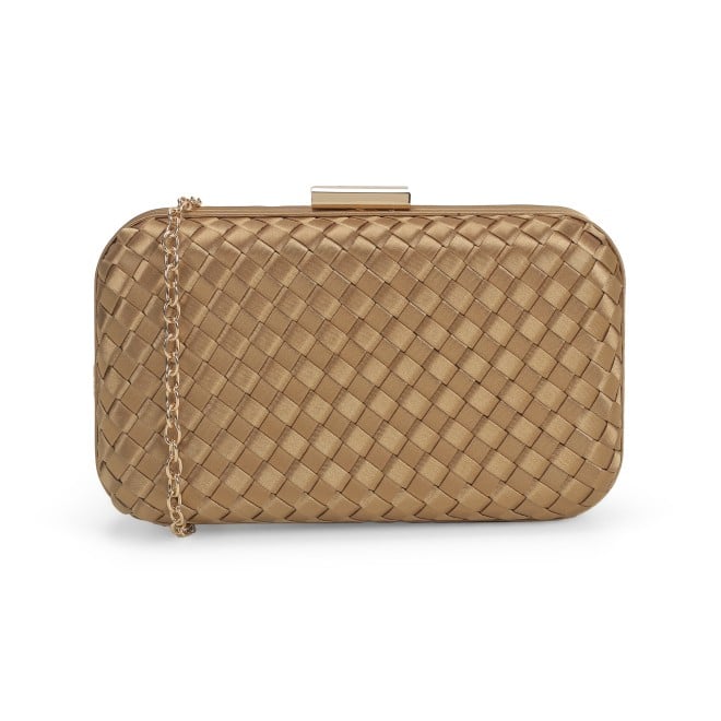 Mochi Women Gold Hand Bags Box Clutch
