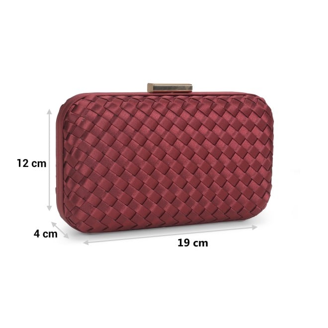 Mochi Women Maroon Hand Bags Box Clutch (SKU: 38-184-44-10)