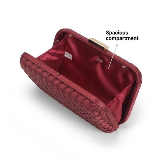 Mochi Women Maroon Hand Bags Box Clutch (SKU: 38-184-44-10)