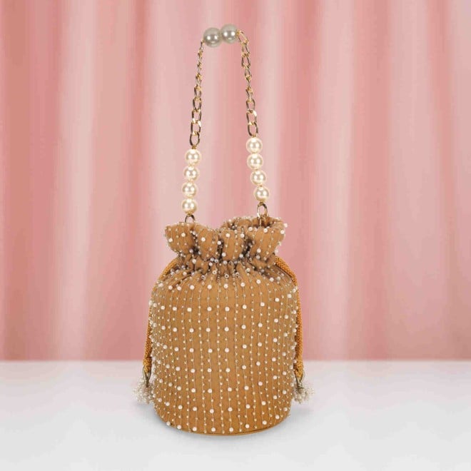 Mochi Women Light Brown Ethnic Wedding Handbags (SKU: 38-205-41-10)