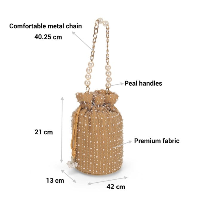 Mochi Women Light Brown Ethnic Wedding Handbags (SKU: 38-205-41-10)